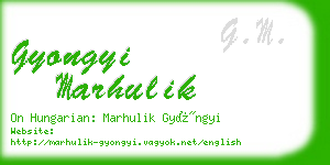 gyongyi marhulik business card